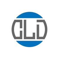 diseño de logotipo de letra cld sobre fondo blanco. concepto de logotipo de círculo de iniciales creativas cld. diseño de letra cld. vector