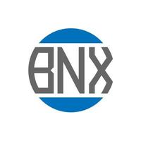 BNX letter logo design on white background. BNX creative initials circle logo concept. BNX letter design. vector