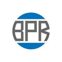 diseño de logotipo de letra bpr sobre fondo blanco. concepto de logotipo de círculo de iniciales creativas de bpr. diseño de carta bpr. vector