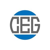 CEG letter logo design on white background. CEG creative initials circle logo concept. CEG letter design. vector