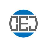 CEJ letter logo design on white background. CEJ creative initials circle logo concept. CEJ letter design. vector