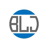 diseño de logotipo de letra blj sobre fondo blanco. concepto de logotipo de círculo de iniciales creativas blj. diseño de letras blj. vector