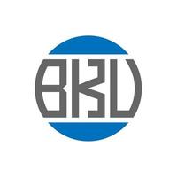 BKU letter logo design on white background. BKU creative initials circle logo concept. BKU letter design. vector