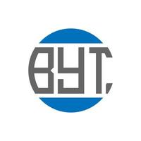 diseño de logotipo de letra byt sobre fondo blanco. concepto de logotipo de círculo de iniciales creativas byt. diseño de letra byt. vector