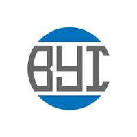 diseño de logotipo de letra byi sobre fondo blanco. concepto de logotipo de círculo de iniciales creativas byi. diseño de letra byi. vector
