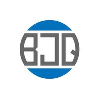 diseño de logotipo de letra bjq sobre fondo blanco. concepto de logotipo de círculo de iniciales creativas bjq. diseño de letras bjq. vector