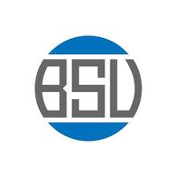 diseño de logotipo de letra bsu sobre fondo blanco. concepto de logotipo de círculo de iniciales creativas de bsu. diseño de letra bsu. vector