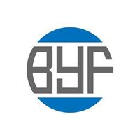 diseño de logotipo de letra byf sobre fondo blanco. concepto de logotipo de círculo de iniciales creativas byf. diseño de letra byf. vector