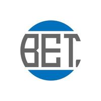 BET letter logo design on white background. BET creative initials circle logo concept. BET letter design. vector