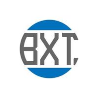 diseño de logotipo de letra bxt sobre fondo blanco. concepto de logotipo de círculo de iniciales creativas bxt. diseño de letra bxt. vector