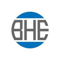 diseño de logotipo de letra bhe sobre fondo blanco. concepto de logotipo de círculo de iniciales creativas bhe. bhe diseño de letras. vector