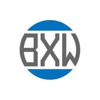 diseño de logotipo de letra bxw sobre fondo blanco. concepto de logotipo de círculo de iniciales creativas bxw. diseño de letras bxw. vector