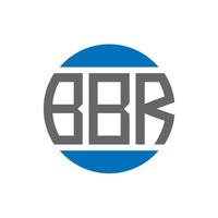 diseño de logotipo de letra bbr sobre fondo blanco. concepto de logotipo de círculo de iniciales creativas bbr. diseño de letras bbr. vector