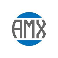 diseño de logotipo de letra amx sobre fondo blanco. concepto de logotipo de círculo de iniciales creativas amx. diseño de letras amx. vector