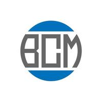 diseño de logotipo de letra bcm sobre fondo blanco. concepto de logotipo de círculo de iniciales creativas de bcm. diseño de letras bcm. vector