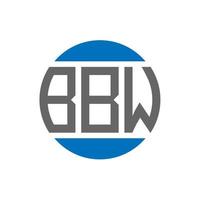 diseño de logotipo de letra bbw sobre fondo blanco. concepto de logotipo de círculo de iniciales creativas de bbw. diseño de letras bbw. vector