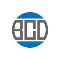 diseño de logotipo de letra bco sobre fondo blanco. concepto de logotipo de círculo de iniciales creativas de bco. diseño de letras bco. vector