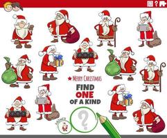 one of a kind game with Christmas characters vector