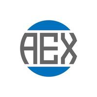 diseño del logotipo de la letra aex sobre fondo blanco. concepto de logotipo de círculo de iniciales creativas aex. diseño de letra aex. vector