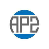 APZ letter logo design on white background. APZ creative initials circle logo concept. APZ letter design. vector