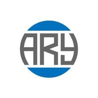 diseño de logotipo de letra ary sobre fondo blanco. concepto de logotipo de círculo de iniciales creativas ary. diseño de letras arias. vector