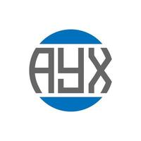 diseño de logotipo de letra ayx sobre fondo blanco. concepto de logotipo de círculo de iniciales creativas de ayx. diseño de letras ayx. vector