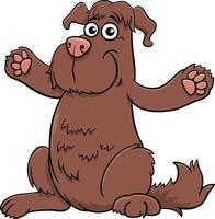 cartoon brown shaggy dog comic animal character vector