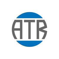 diseño de logotipo de letra atr sobre fondo blanco. concepto de logotipo de círculo de iniciales creativas atr. diseño de letra atr. vector