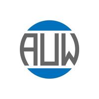 diseño de logotipo de letra auw sobre fondo blanco. concepto de logotipo de círculo de iniciales creativas de auw. diseño de letra auw. vector