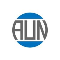AUN letter logo design on white background. AUN creative initials circle logo concept. AUN letter design. vector
