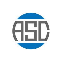 diseño de logotipo de letra asc sobre fondo blanco. concepto de logotipo de círculo de iniciales creativas asc. diseño de letras asc. vector