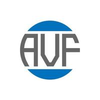 diseño de logotipo de letra avf sobre fondo blanco. concepto de logotipo de círculo de iniciales creativas avf. diseño de letras avf. vector