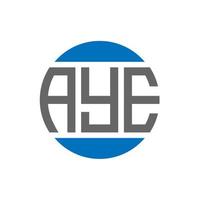 AYE letter logo design on white background. AYE creative initials circle logo concept. AYE letter design. vector