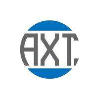 diseño de logotipo de letra axt sobre fondo blanco. concepto de logotipo de círculo de iniciales creativas axt. diseño de letra axt. vector