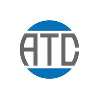 diseño de logotipo de letra atc sobre fondo blanco. concepto de logotipo de círculo de iniciales creativas atc. diseño de letras atc. vector