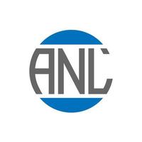 diseño de logotipo de letra anl sobre fondo blanco. anl concepto de logotipo de círculo de iniciales creativas. diseño de letra anl. vector