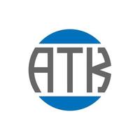 diseño de logotipo de letra atk sobre fondo blanco. concepto de logotipo de círculo de iniciales creativas atk. Diseño de letras atk. vector