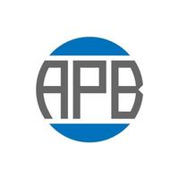 diseño de logotipo de letra apb sobre fondo blanco. concepto de logotipo de círculo de iniciales creativas de apb. diseño de letras apb. vector