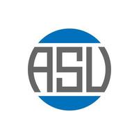 diseño de logotipo de letra asu sobre fondo blanco. concepto de logotipo de círculo de iniciales creativas de asu. diseño de letras asu. vector