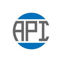 diseño de logotipo de letra api sobre fondo blanco. concepto de logotipo de círculo de iniciales creativas api. diseño de letras api. vector