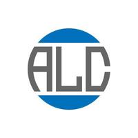 diseño de logotipo de letra alc sobre fondo blanco. concepto de logotipo de círculo de iniciales creativas alc. diseño de letras alc. vector