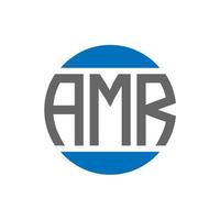 diseño de logotipo de letra amr sobre fondo blanco. concepto de logotipo de círculo de iniciales creativas de amr. diseño de carta amr. vector