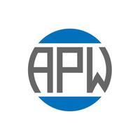 diseño de logotipo de letra apw sobre fondo blanco. concepto de logotipo de círculo de iniciales creativas apw. diseño de letras apw. vector