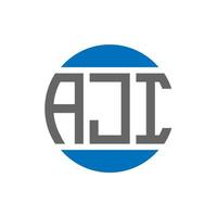 AJI letter logo design on white background. AJI creative initials circle logo concept. AJI letter design. vector
