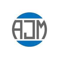 diseño de logotipo de letra ajm sobre fondo blanco. concepto de logotipo de círculo de iniciales creativas de ajm. diseño de letras ajm. vector