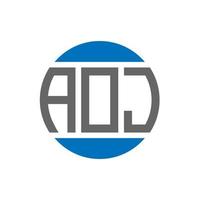 AOJ letter logo design on white background. AOJ creative initials circle logo concept. AOJ letter design. vector