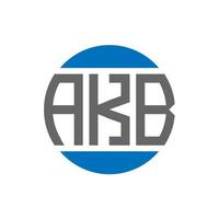 diseño de logotipo de letra akb sobre fondo blanco. concepto de logotipo de círculo de iniciales creativas akb. diseño de letras akb. vector