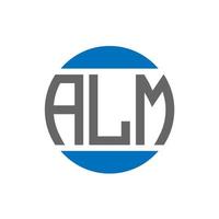 diseño de logotipo de letra alm sobre fondo blanco. concepto de logotipo de círculo de iniciales creativas alm. diseño de letras alm. vector