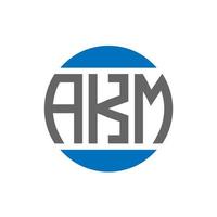 AKM letter logo design on white background. AKM creative initials circle logo concept. AKM letter design. vector