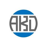 AKD letter logo design on white background. AKD creative initials circle logo concept. AKD letter design. vector